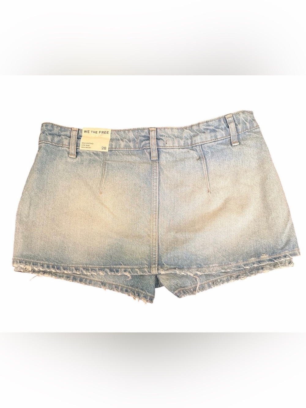 Anthropologie We the Free People 28 Galivanting Low Rise Mini Skort Blue Aegean - Picture 8 of 11